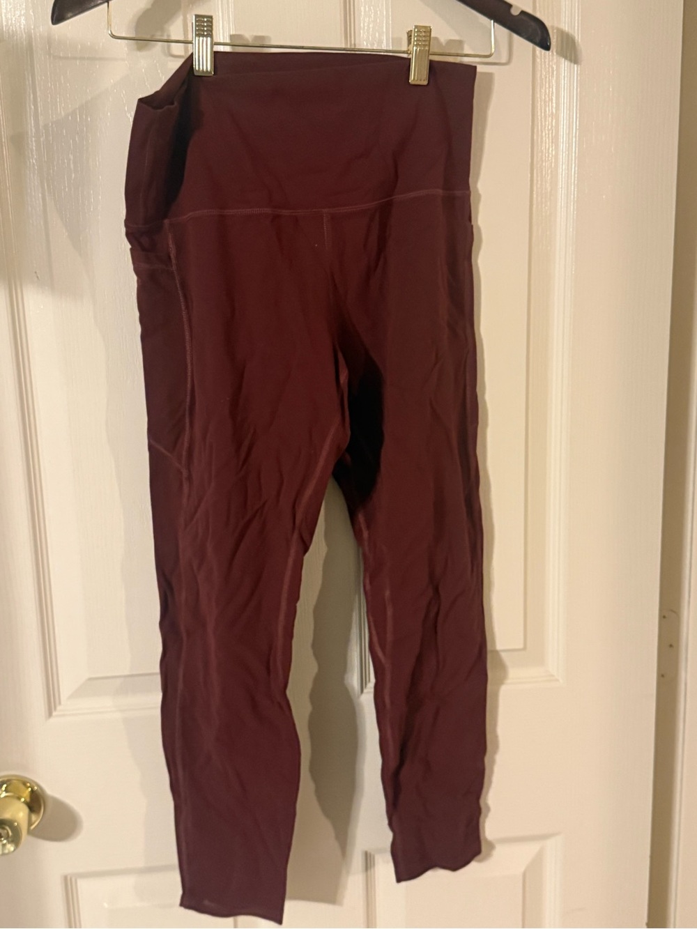 High-Waist Burgundy Leggings
